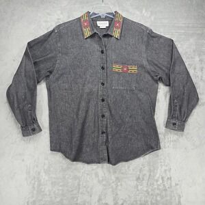 Pendleton Sophisticates Knockabouts‎ Womem's Sz 12 Aztec Embroidered Denim EUC